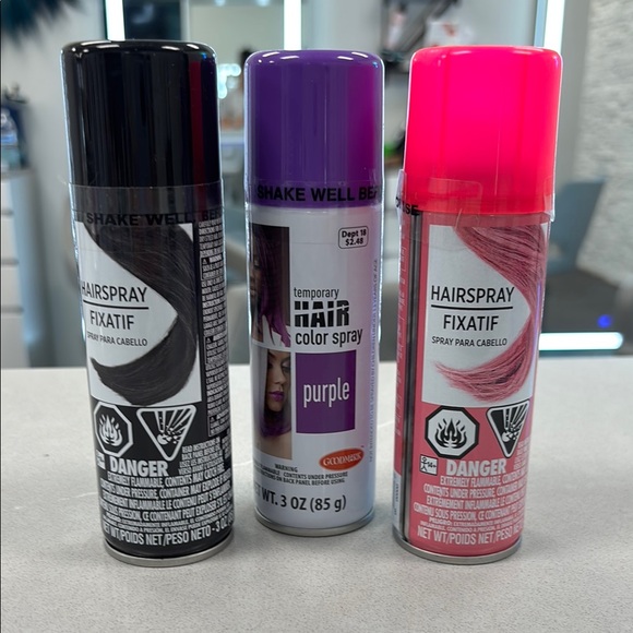 Other - Temporary Hair Color Spray Set - Black, Purple, Pink